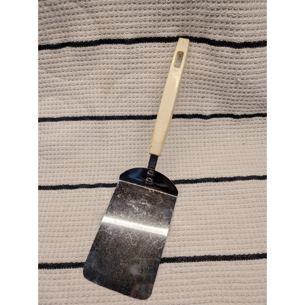 Vintage Heuck Stainless Steel Spatula Cream Melamine‎ Retro Mid-Century